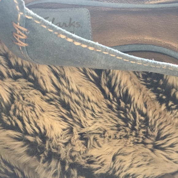 New Clarks Artisan blue leather shoes dress flats bow - Picture 5 of 5